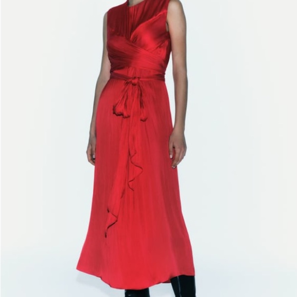 Zara Elegant Red Sleeveless Dress 8573/128/600